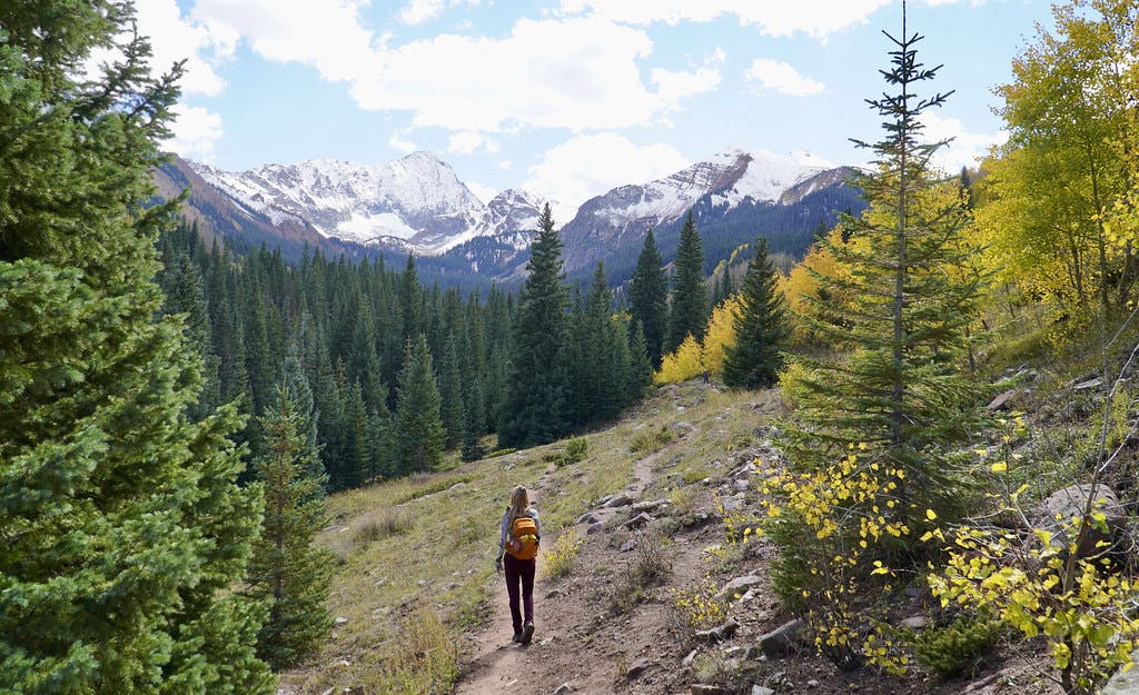 Hiking in the Maroon Bells-Snowmass Wilderness, Capitol Peak in sight.
